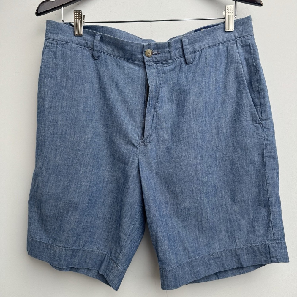 Polo Ralph Lauren Chino Shorts 32 Blue Cotton Light Classic Fit Casual Mens